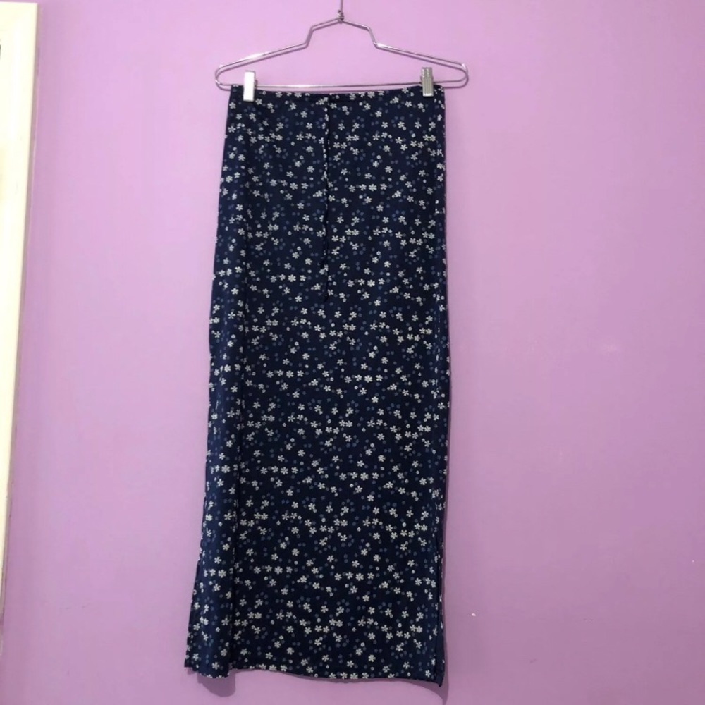 Floral rave Maxi Skirt with side Slits size m